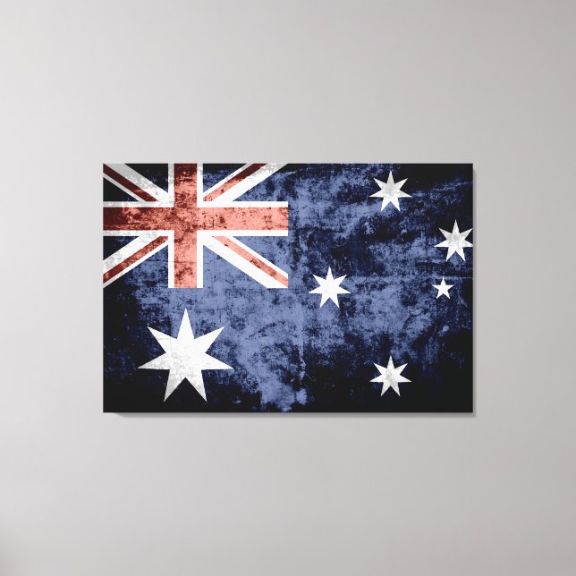 Impressão Em Tela Grunge Austrália Flag 2 (Frente)