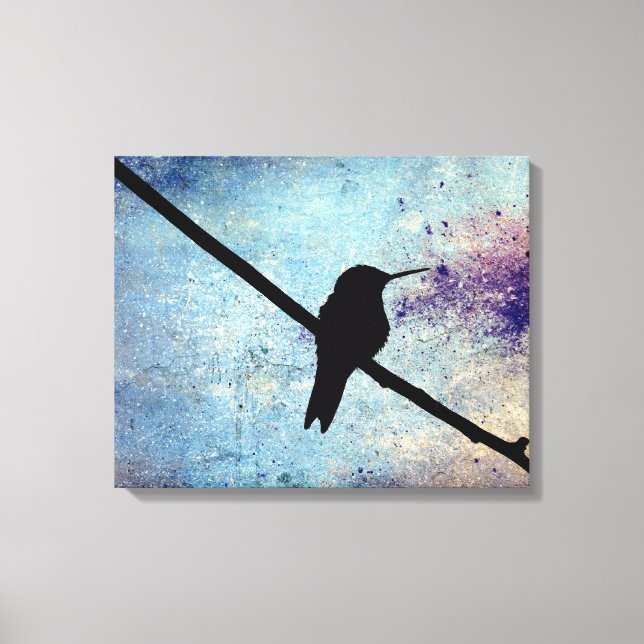 Impressão Em Tela Grunge Hummingbird (Frente)