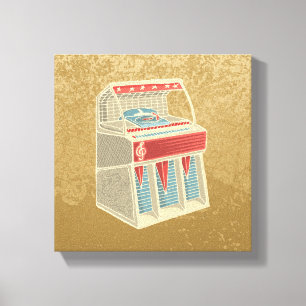 Impressão Em Tela Grunge Jukebox