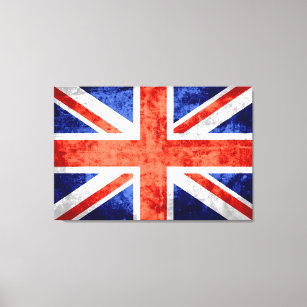 Impressão Em Tela Grunge Reino Unido Flag 3