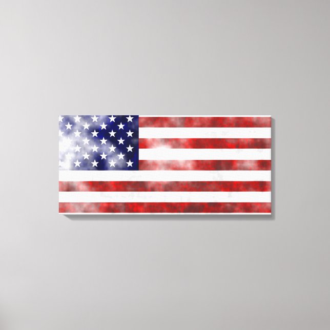 Impressão Em Tela Grunge USA (Frente)