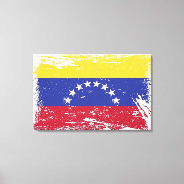 Impressão Em Tela Grunge Venezuela Flag (Frente)
