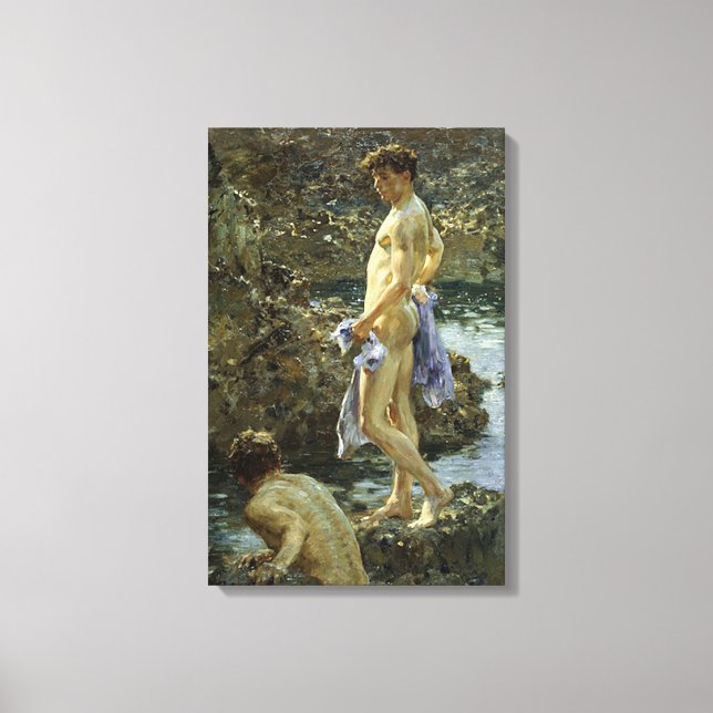 Impressão Em Tela Grupo Bathing de 1914 (Frente)