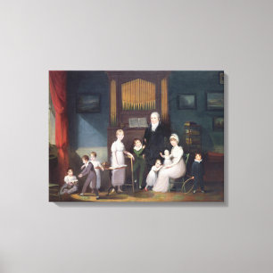 Impressão Em Tela Grupo familiar em um interior, c.1800