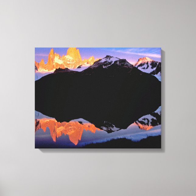 Impressão Em Tela Grupo Fitz Roy Refletiu nos Lagos Glaciais (Frente)