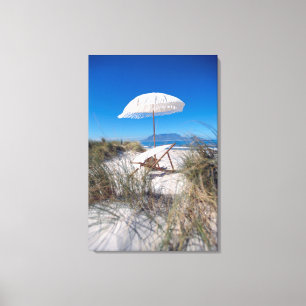 Impressão Em Tela Guarda-Chuva E Cadeira Na Praia