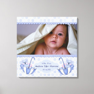 Impressão Em Tela Guarda-chuvas Urso Polka Tela para Bebê