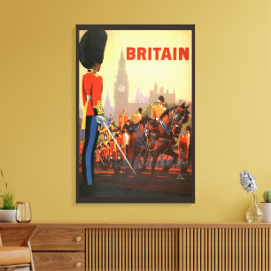 Impressão Em Tela Guarda Real Britânica Vintage King's Grã-Bretanha