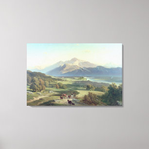 Impressão Em Tela Guardador de gado a cavalo com seu gado em um