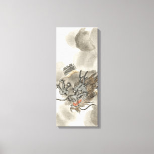 Impressão Em Tela Guerreiro japonês do dragão do vintage