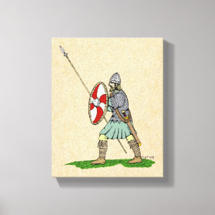 Impressão Em Tela Guerreiro Medieval Inglês/Saxão