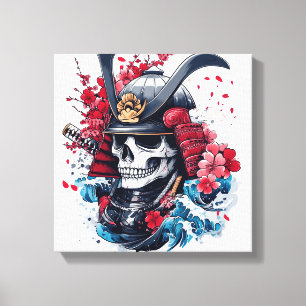 Impressão Em Tela Guerreiro Samurai Caveira