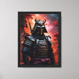 Impressão Em Tela Guerreiro Sósmico - Arte Armada Japonesa