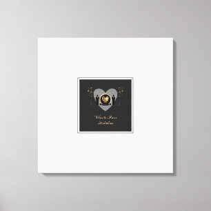 Impressão Em Tela Guestbook do Alternativo de Casamento Dourado do C