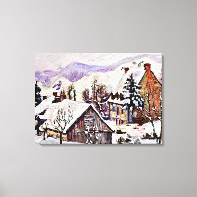 Impressão Em Tela Guillaumin - A aldeia de Ruas. Sauves-d'Auvergne (Frente)