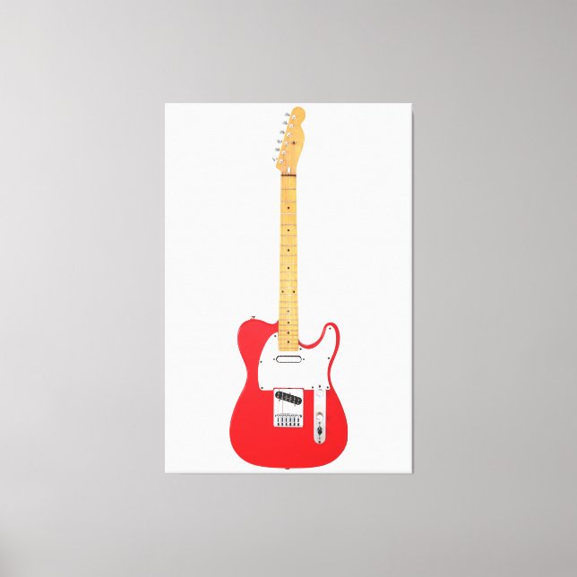 Impressão Em Tela GUITAR ELÉTRICO ICONICO VERMELHO 40x60 (Frente)