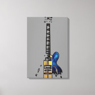 Impressão Em Tela Guitarra 4 16x24 (40x60cm) waccn