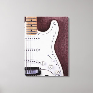 Impressão Em Tela Guitarra elétrica branca 2