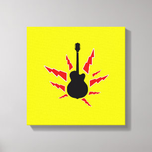 Impressão Em Tela guitarra negra