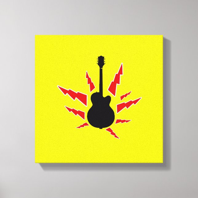 Impressão Em Tela guitarra negra (Frente)