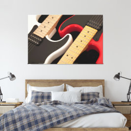 Impressão Em Tela Guitarras Coloridas Gêmeas