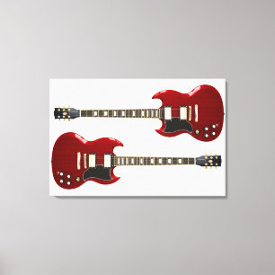 Impressão Em Tela GUITARS ROCHOS VERMELHOS 24x36