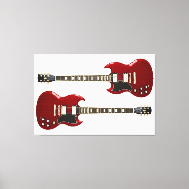 Impressão Em Tela GUITARS ROCK VERMELHOS 40x60 (Frente)