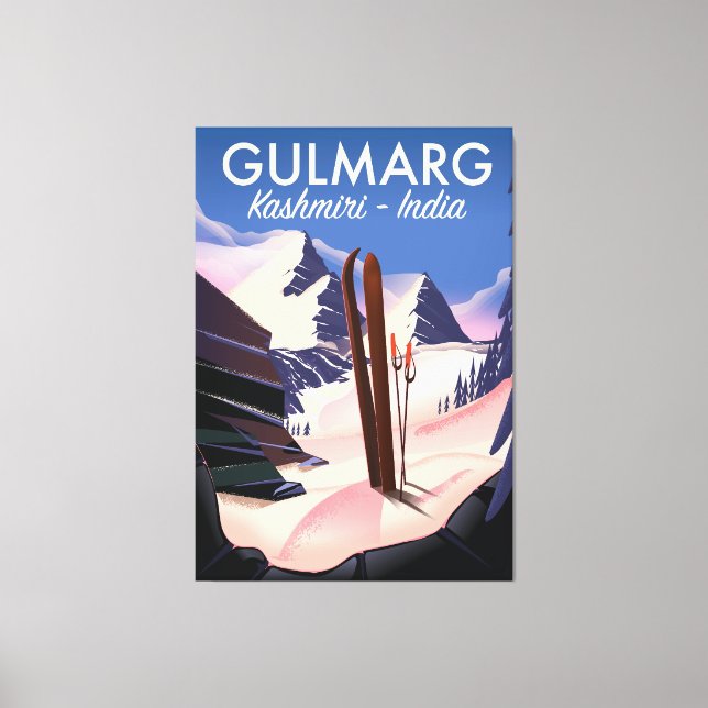 Impressão Em Tela Gulmarg Kashmiri India Ski poster (Frente)