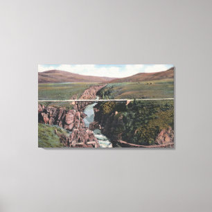 Impressão Em Tela Gunnison, CO - ponte de Sapinero sobre o lago