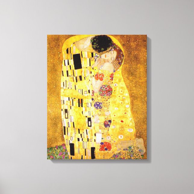 Impressão Em Tela Gustav Klimt A Pintura Clássica Beija (Frente)