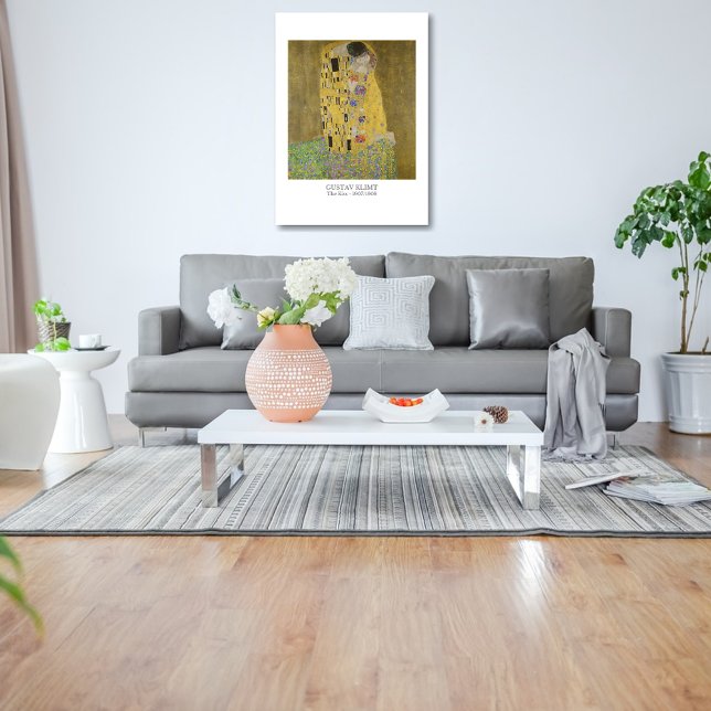 Impressão Em Tela Gustav Klimt A Pintura Do Beijo - Clássico Famoso (Criador carregado)
