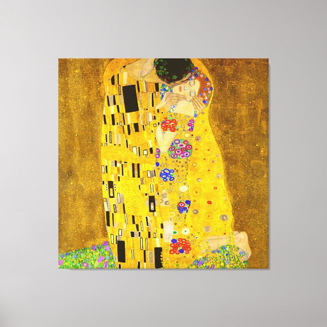 Impressão Em Tela Gustav Klimt é o famoso quadro Beijo. (Frente)