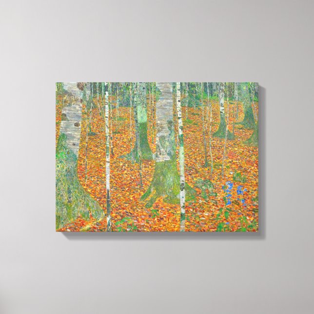 Impressão Em Tela Gustav Klimt - Floresta Birch (Frente)