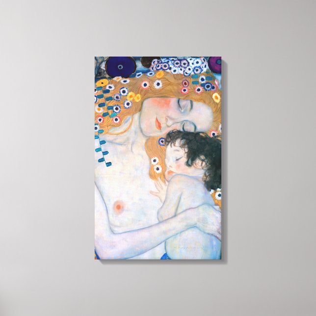 Impressão Em Tela Gustav Klimt - Mãe e Filho (Frente)