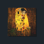 Impressão Em Tela Gustav Klimt O Beijo Ao Lado<br><div class="desc">Um pintor simbolista austríaco,  1862 - 1918. Trata-se de uma pintura a óleo com camadas de folha de ouro aplicadas que lhe dá uma aparência impressionante.</div>