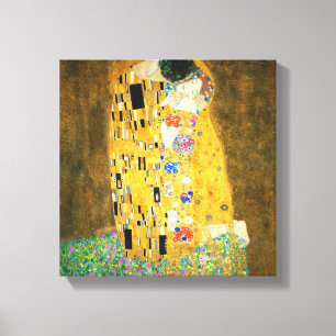 Impressão Em Tela Gustav Klimt O Beijo Vintage Art Nouveau Painting