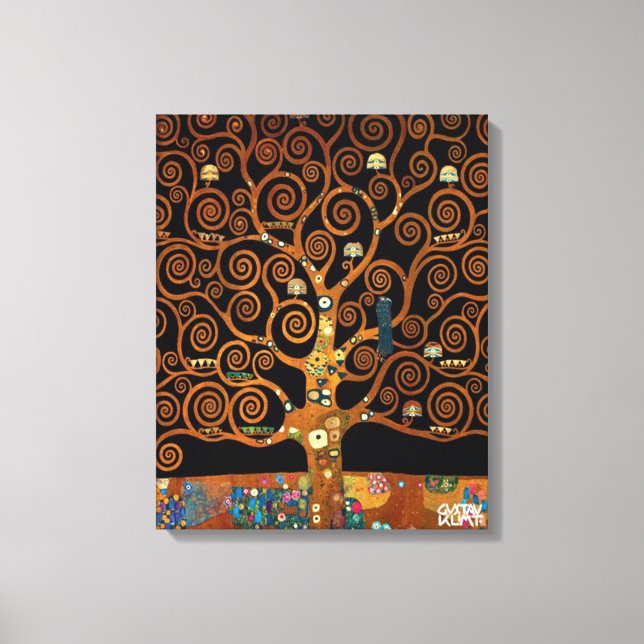 Impressão Em Tela Gustav Klimt - Sob a Árvore da Vida (Frente)