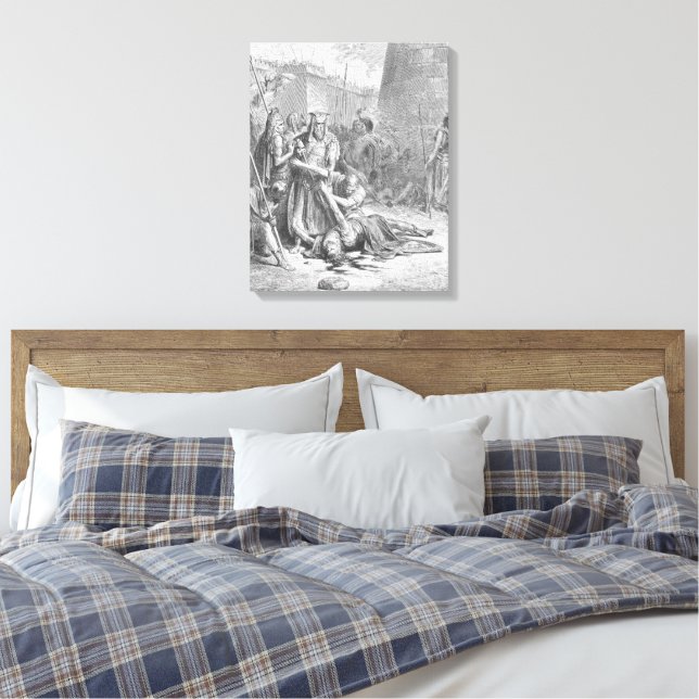 Impressão Em Tela Gustave Doré - A Morte de Abimeleque (Insitu(Quarto))