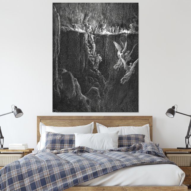 Impressão Em Tela Gustave Doré - A Parede De Chamas (Insitu(Quarto))