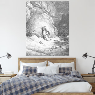 Impressão Em Tela Gustave Doré - Agar e Ismael no Deserto