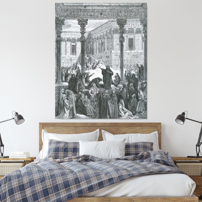 Impressão Em Tela Gustave Doré - Daniel Confunde os Sacerdotes de Be (Insitu(Quarto))