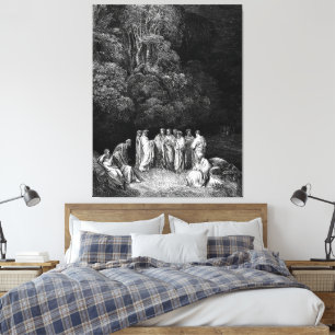 Impressão Em Tela Gustave Doré - Dante Encontra os Grandes Poetas An