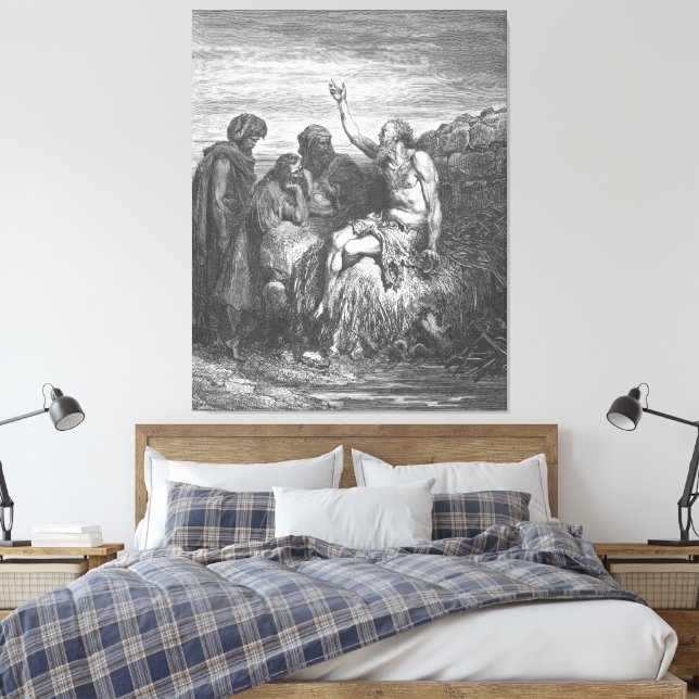 Impressão Em Tela Gustave Doré - Jó fala com seus amigos (Insitu(Quarto))