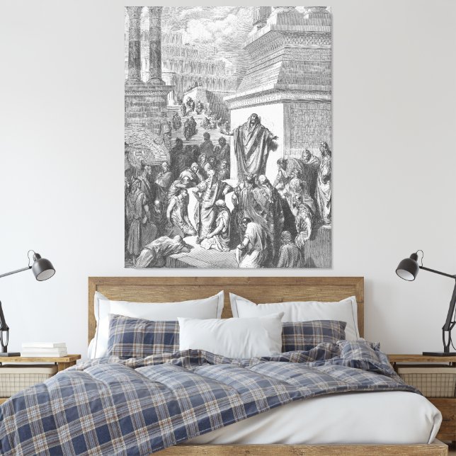 Impressão Em Tela Gustave Doré - Jonah Preaches to the Ninevites (Insitu(Quarto))
