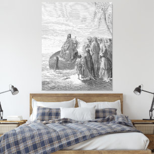 Impressão Em Tela Gustave Doré - Lucas 5 Jesus Prega no Mar de