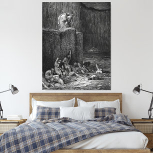 Impressão Em Tela Gustave Doré - Os Primogênitos dos Egípcios São 