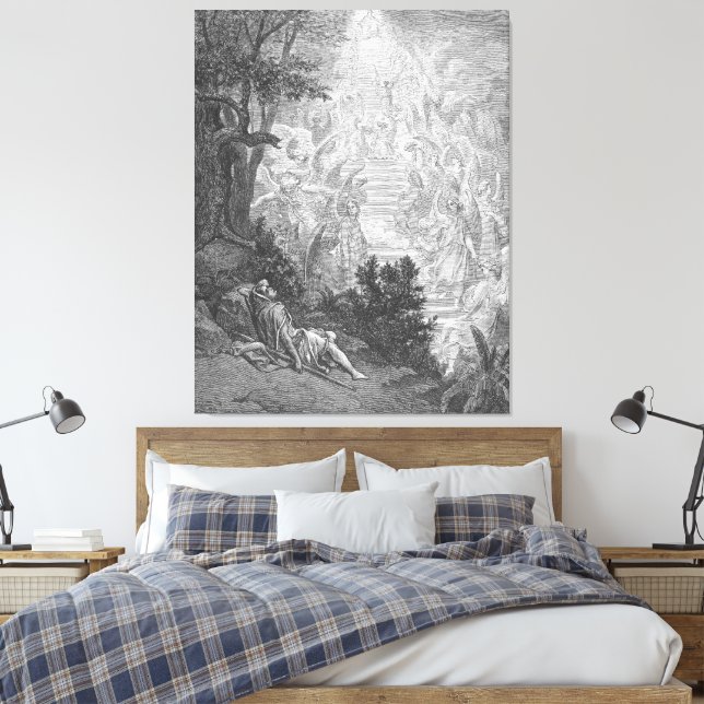 Impressão Em Tela Gustave Doré - Sonho de Jacó (Insitu(Quarto))