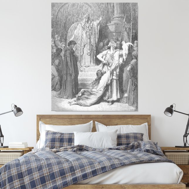 Impressão Em Tela Gustave Doré - The Judgment of Solomon (Insitu(Quarto))