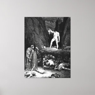 Impressão Em Tela Gustave Doré - Virgílio e Dante Encontram Bertram 