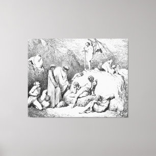 Impressão Em Tela Gustave Doré - Virgílio e Dante encontram Pier Da